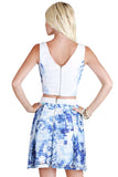 Taylor Floral Two Piece Dress Set In Blue