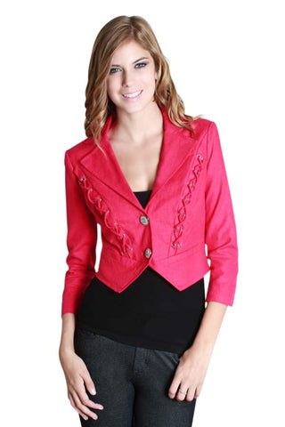 Miss Independent Braided Jacket In Pink