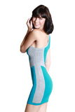 The Sky Is Not The Limit One-shoulder Mini Dress In Turquoise