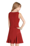 Chevy Key Hole Flow Dress In Red