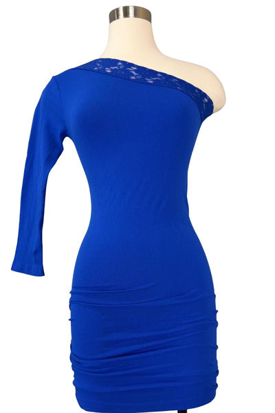 Mindy One-shoulder Mini Dress In Royal Blue