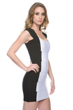 Lara Neck Mini Bandage Dress In Black/White