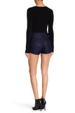 Gia Metallic Embroidered Shorts In Navy